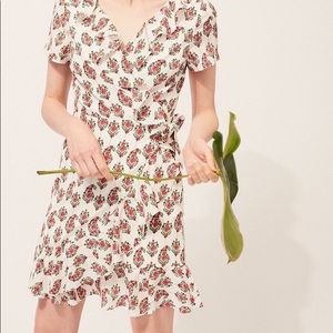 Club Monaco silk floral wrap dress